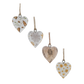 Tan and White Mango Wood Mini Heart Ornaments