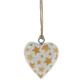 Tan and White Mango Wood Mini Heart Ornaments
