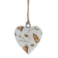 Tan and White Mango Wood Mini Heart Ornaments