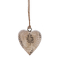 Tan and White Mango Wood Mini Heart Ornaments