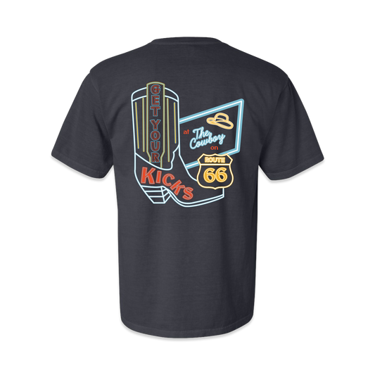 The Cowboy on Route 66 Heavyweight Back Graphic Tee
