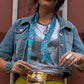 Fringe "Turqs and Conchos" Silk Twilly