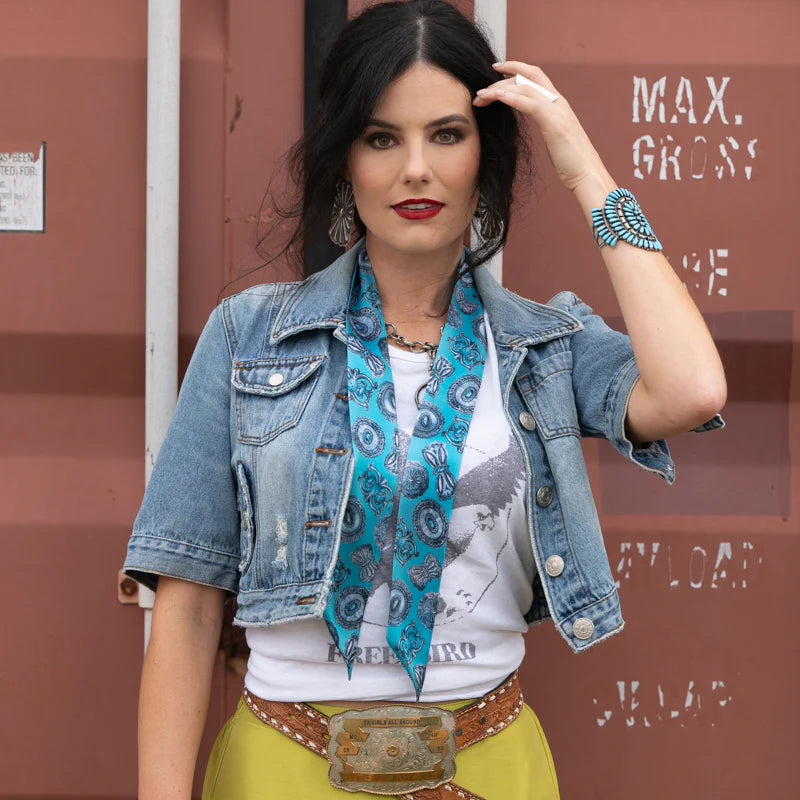 Fringe "Turqs and Conchos" Silk Twilly