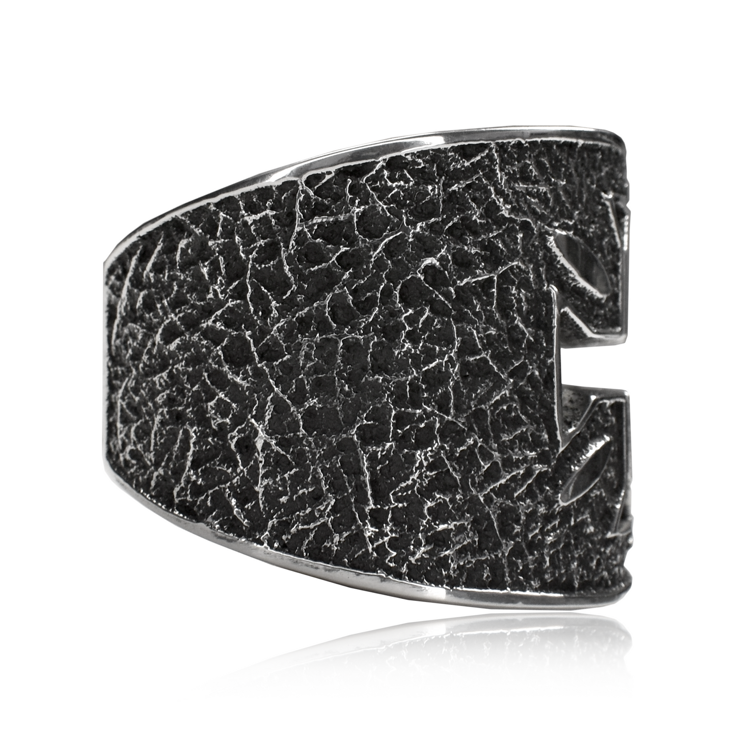 Tufa Cast Dragonfly Cross Sterling Silver Cuff by Aaron Anderson