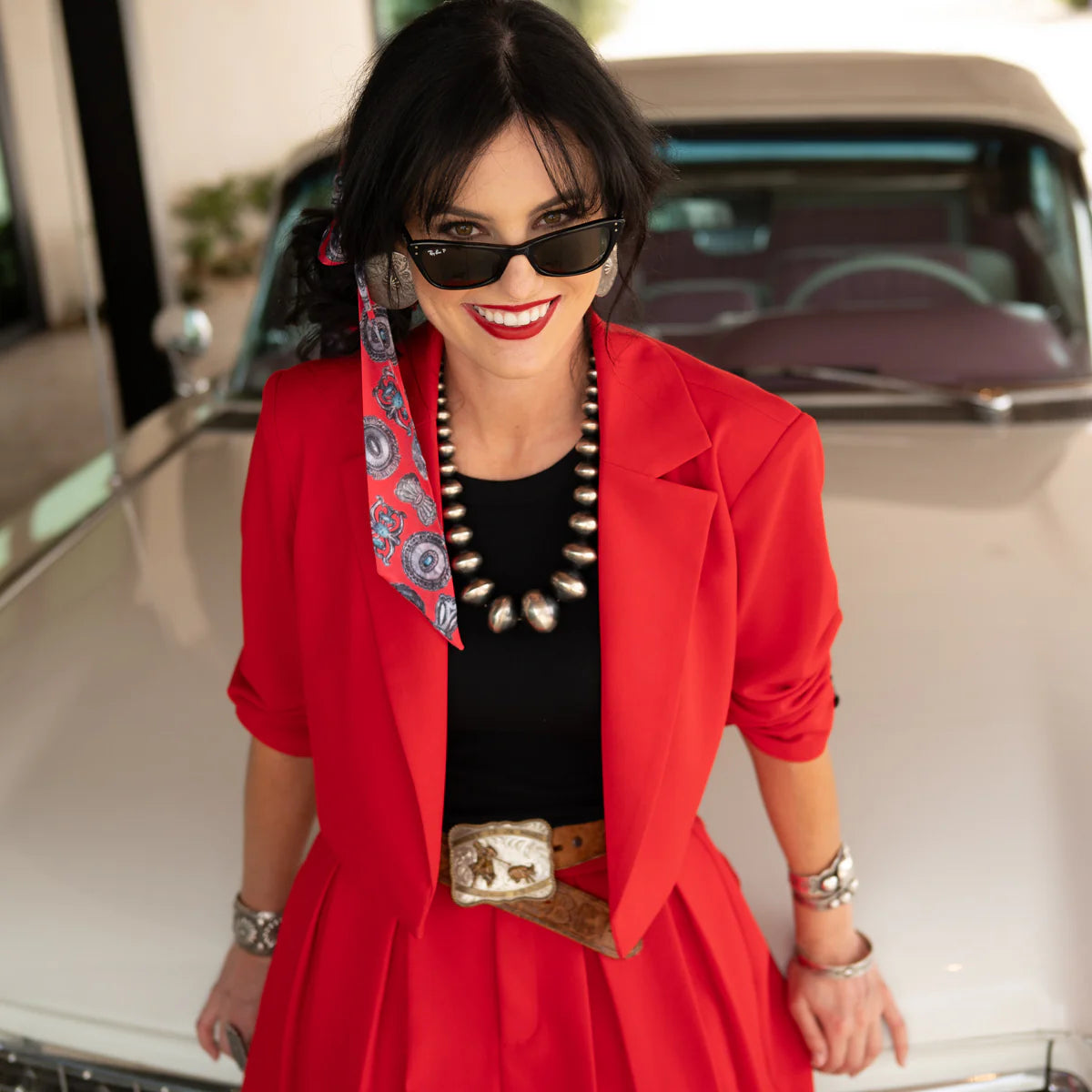 Fringe "Turqs and Conchos" Silk Twilly