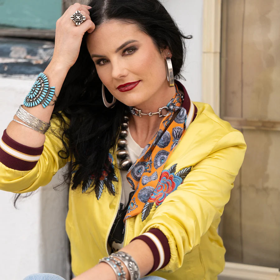Fringe "Turqs and Conchos" Silk Twilly