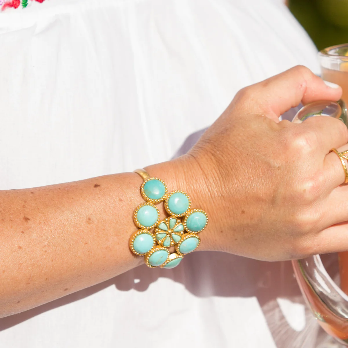 Christina Greene "The Living Stone" Cuff - Turquoise