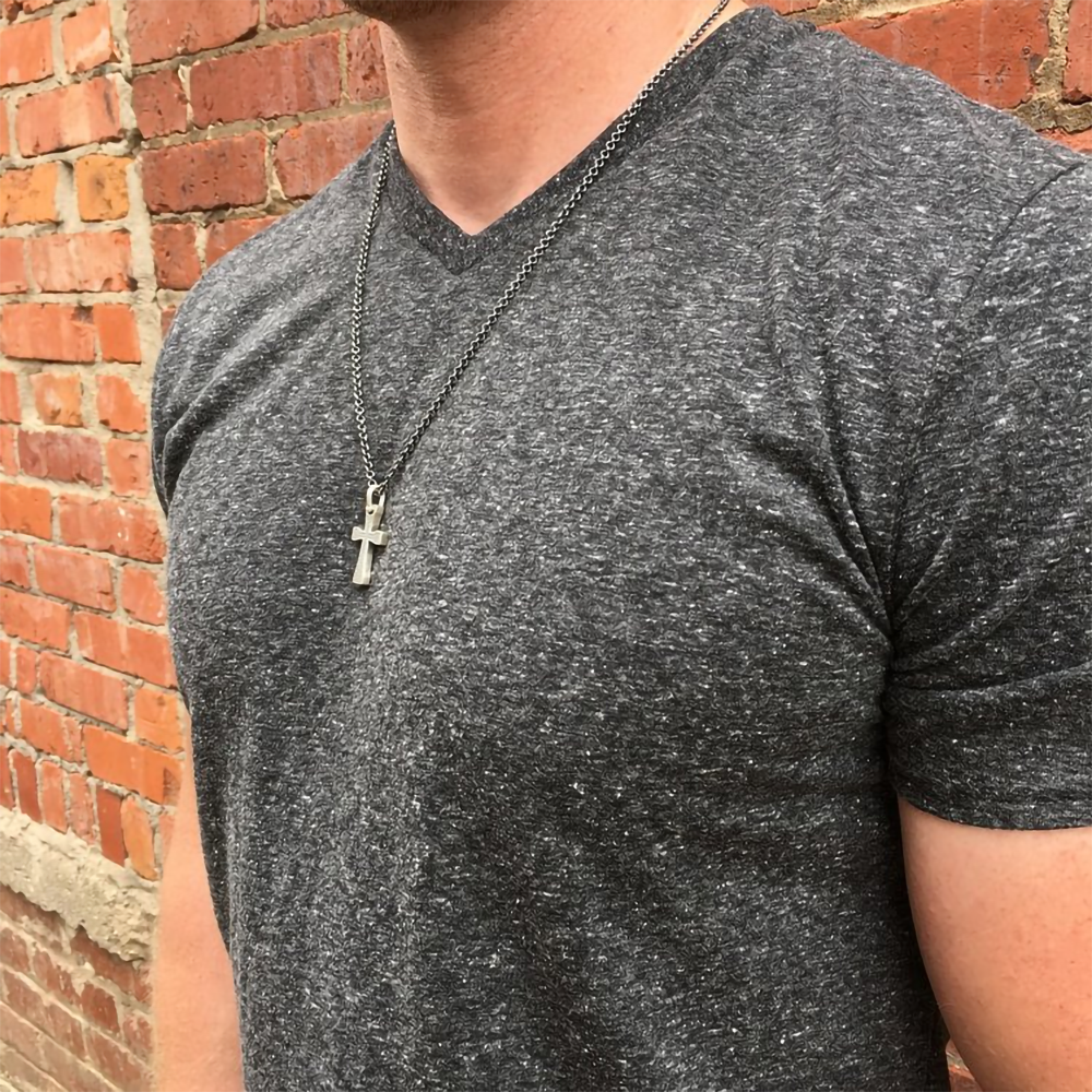 Trove Jewelry Co. Knurled Cross Pendant Necklace