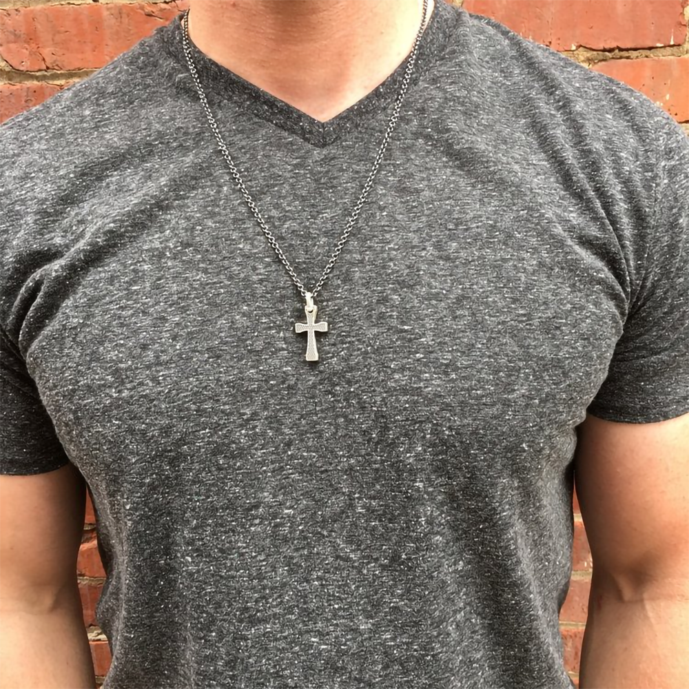 Trove Jewelry Co. Knurled Cross Pendant Necklace