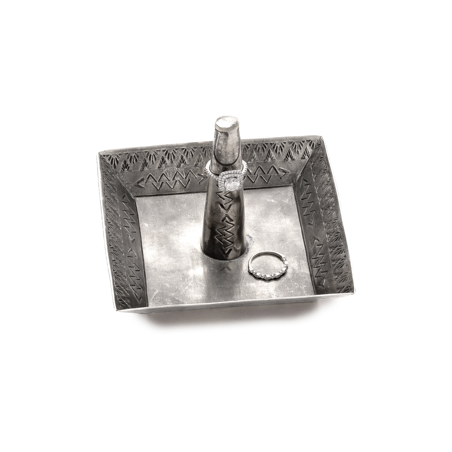 Stamped Ring Holder by J. Alexander Rustic Silver