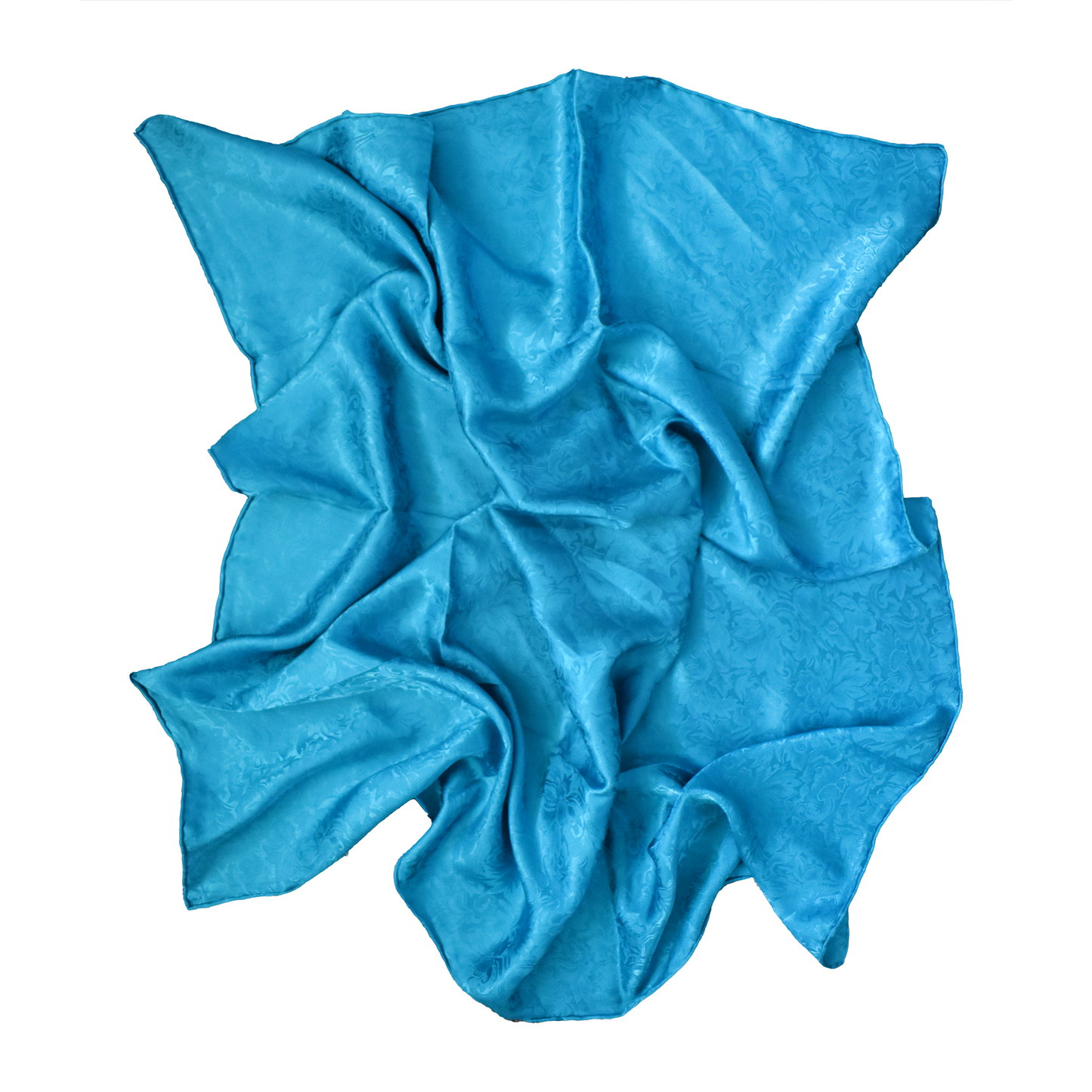 Aqua Jacquard Silk Wild Rag