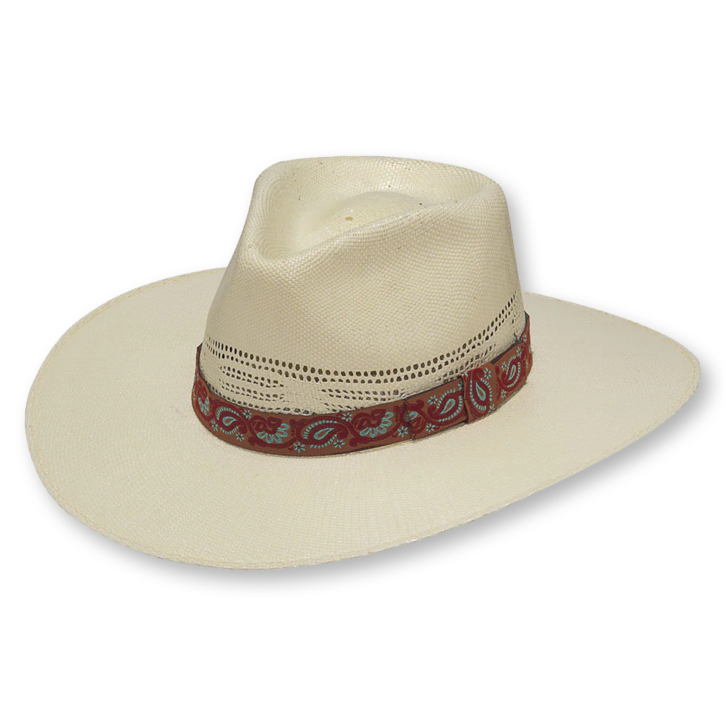 Twister Women's Ivory Bangora Hat with Paisley Hatband