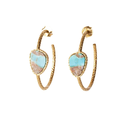 Christina Greene Hoop Earrings - Turquoise