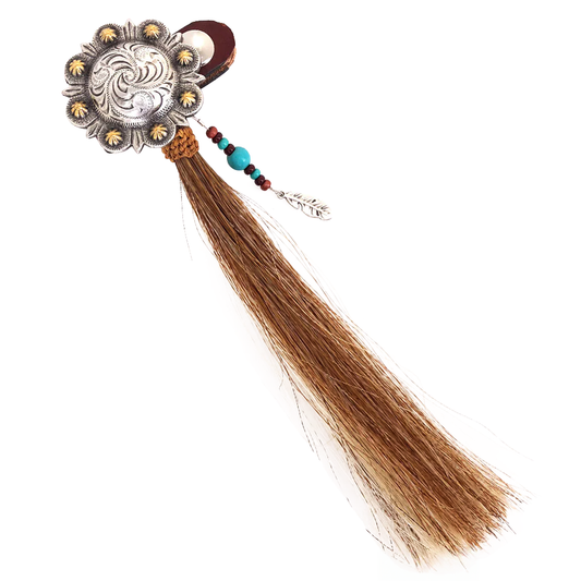 Two-Toned Berry Concho Boot Tassel with Beads