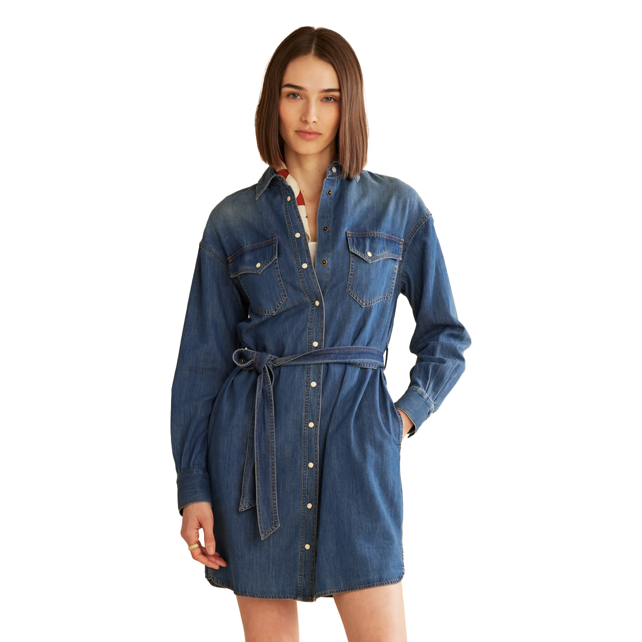 Pendleton Women s Chambray Shirt Dress Medium Blue