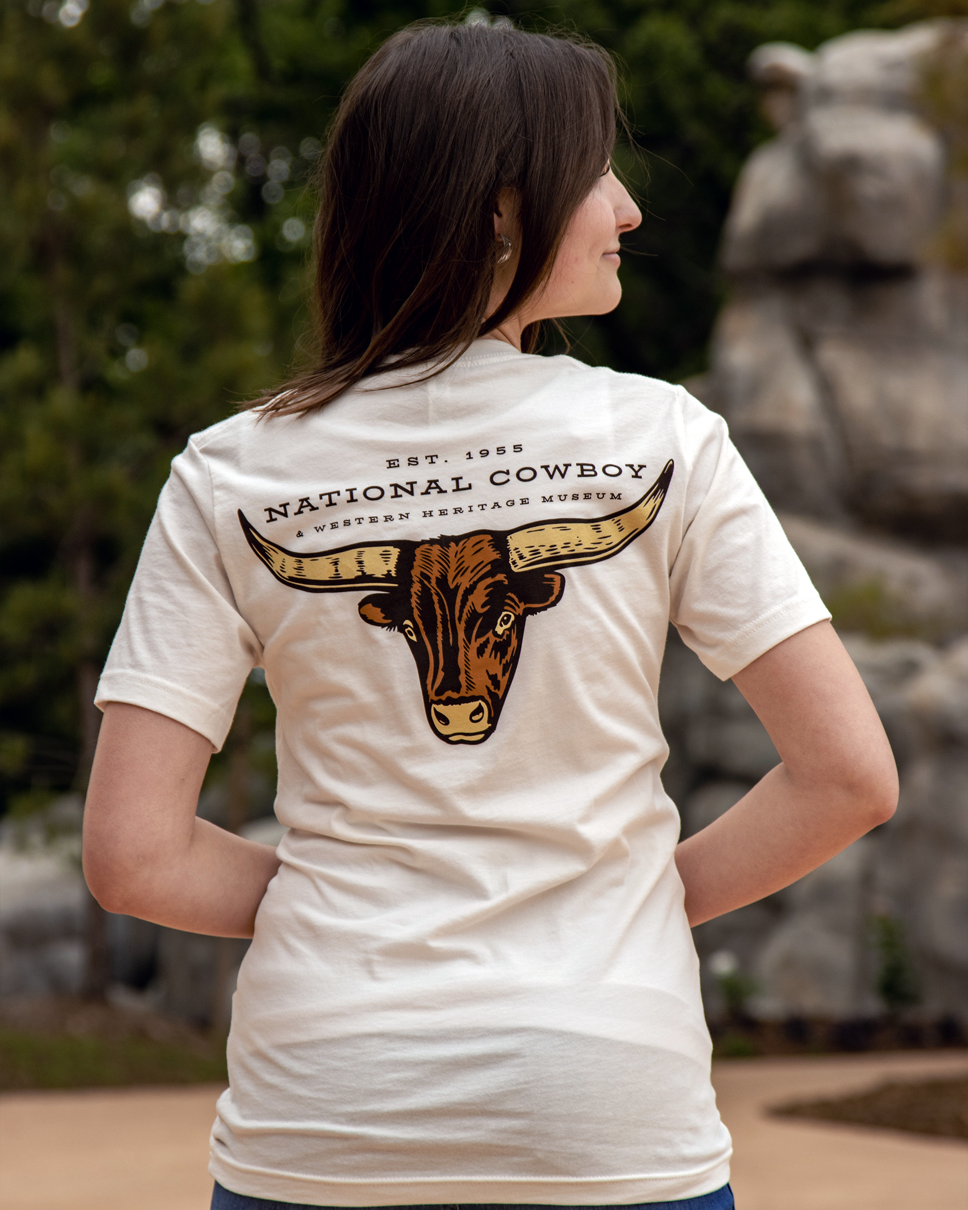 Steer Back Graphic T-Shirt Vintage White – Persimmon Hill at the