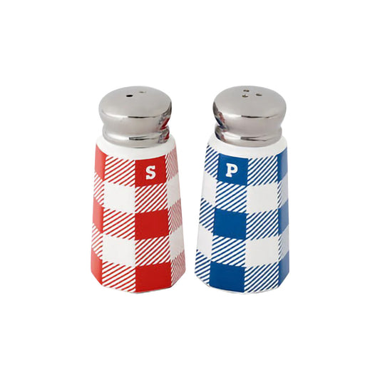 Ceramic Gingham Salt & Pepper Shakers