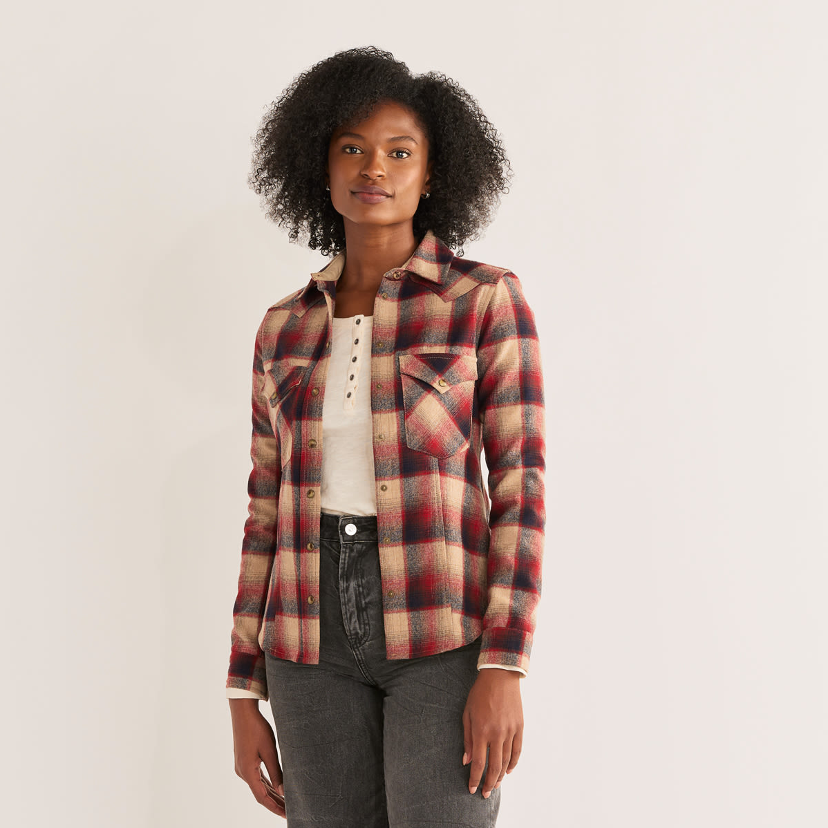 Pendleton Women's Snap-Front Canyon Shirt - Red/Navy Ombre