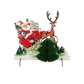 Vintage Paper Santa in Sleigh with Honeycomb Tree Figurine