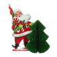 Vintage Paper Santa with Honeycomb Tree Figurine