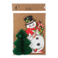 Vintage Paper Snowman with Honeycomb Tree Figurine