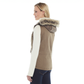 Water Resistant Hooded Vest with Faux Fur Trim and Concealed Carry Pocket - Khaki