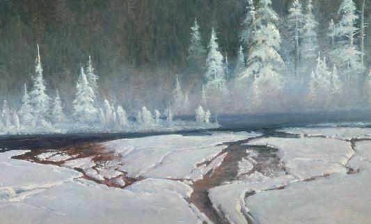 Yellowstone Geyser Basin at 10° Below by Jim Wilcox - #270