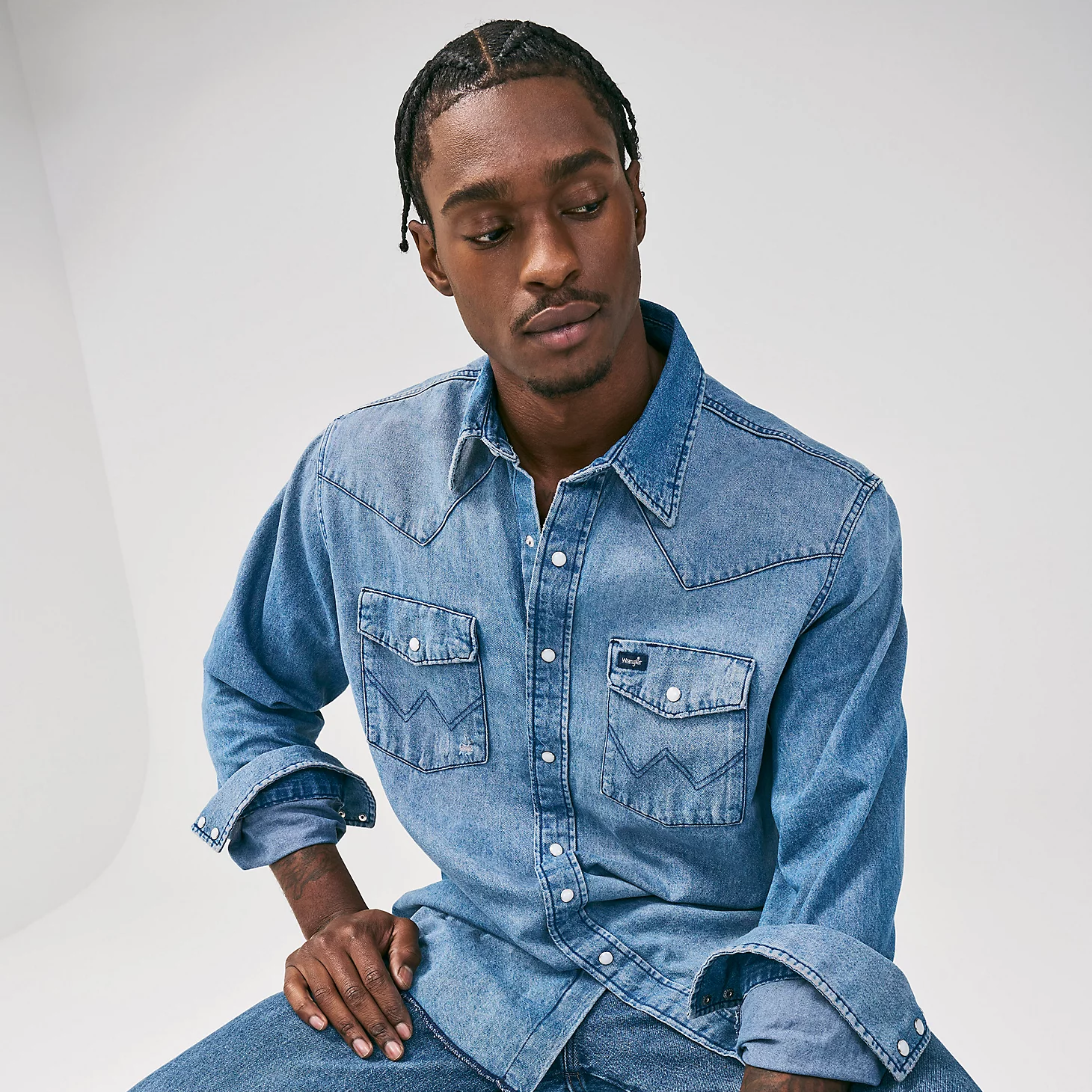 Blue 2025 wrangler shirt