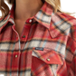 Wrangler Women's Retro® Long Sleeve Boyfriend Fit Flannel Plaid Shirt - Burnt Henna