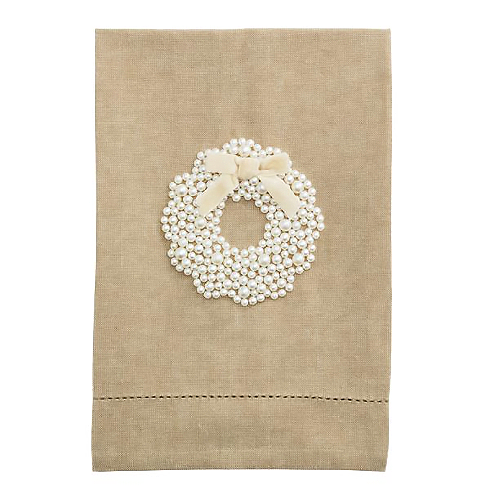 White Christmas Pearl Tea Towels