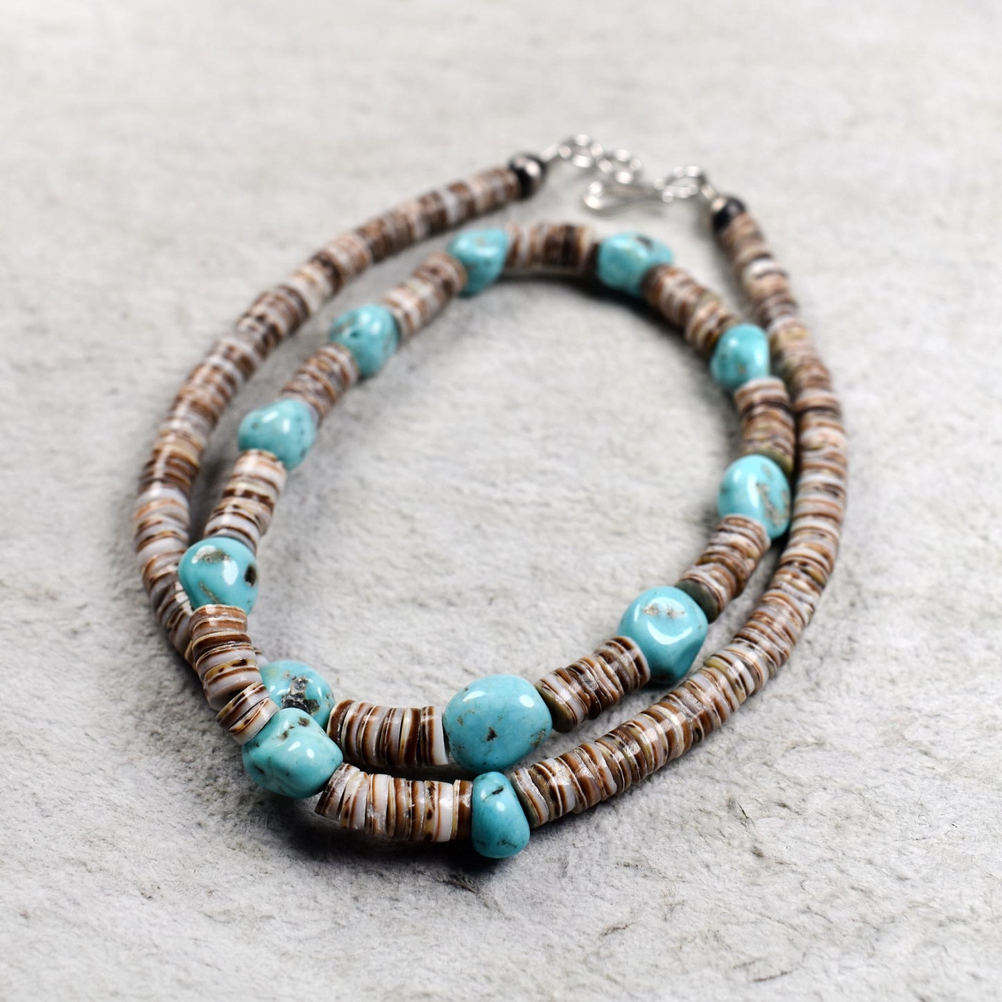 Heishi Shell and Turquoise Nugget Choker