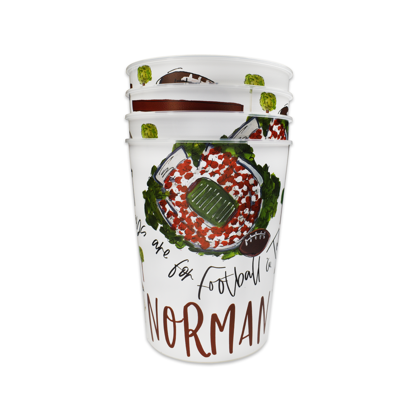 Norman Reusable Party Cups, Set of 4