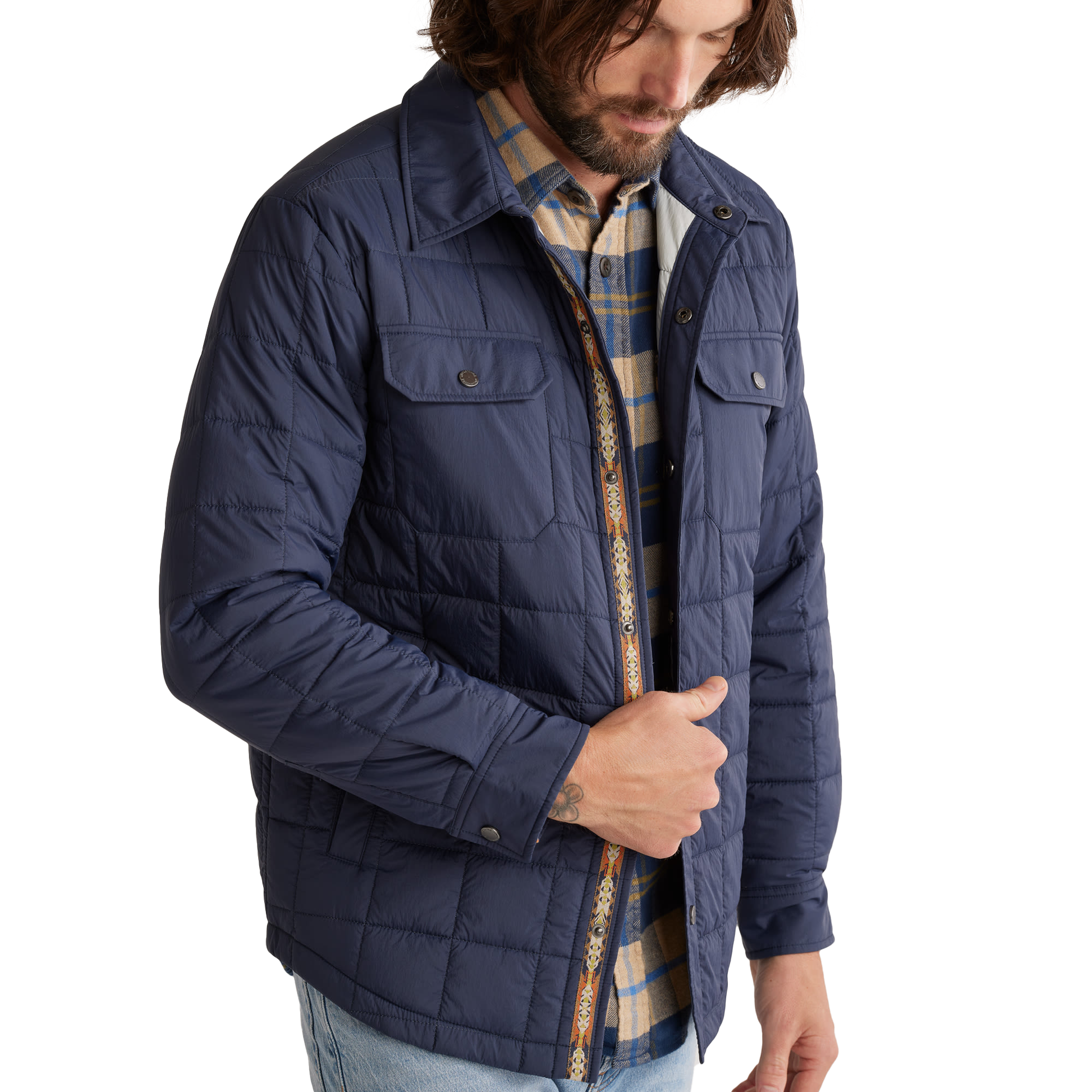 Pendleton Men s Quilted Arroyo Shirt Jacket Midnight Persimmon