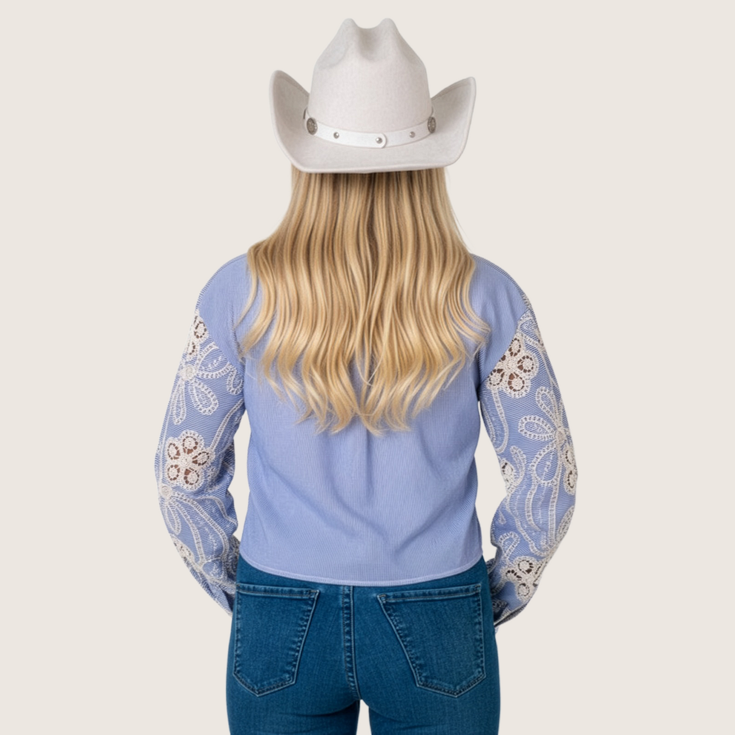 Sweetwater Daisy Cropped Embroidered Button-Down Shirt