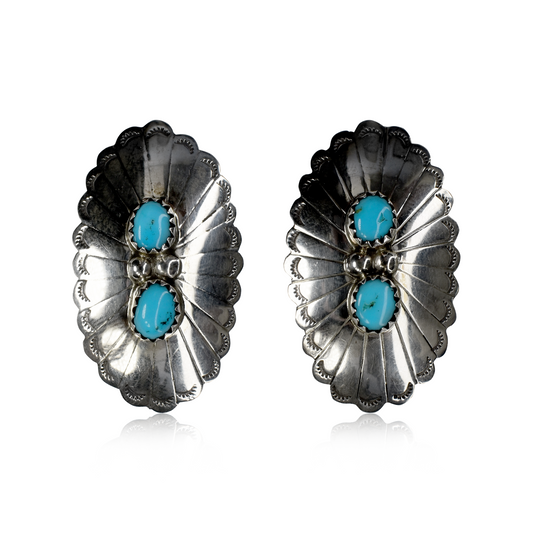 Sacred Wings Silver & Turquoise Studs by Jeff Largo