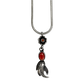 Feather and Flower Coral Pendant Necklace