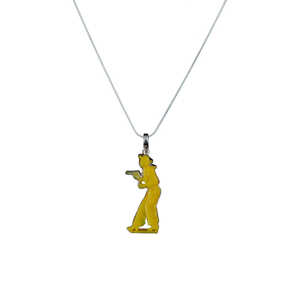 Coreen Cordova Yellow Cowboy Figure Pendant