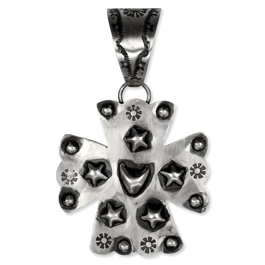 Angel Crossed Path Stamped Pendant by Rocki Gorman