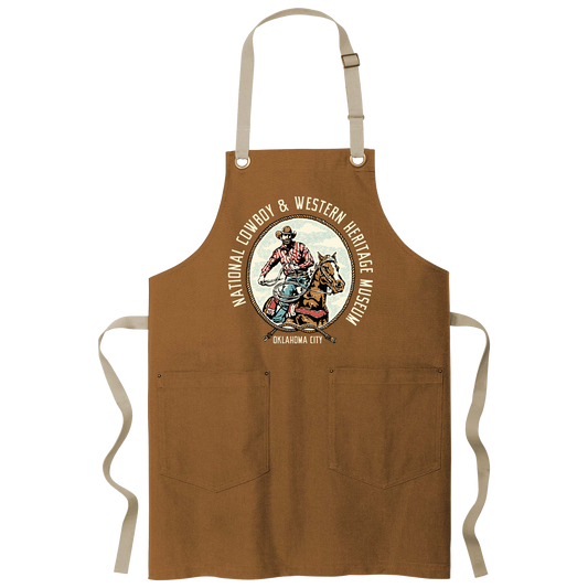 NCWHM Cowboy Lasso Canvas Apron - Duck Brown