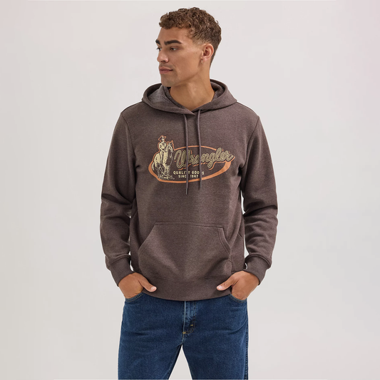 Wrangler Men's Cowboy Graphic Pullover Hoodie - Chocolate Torte