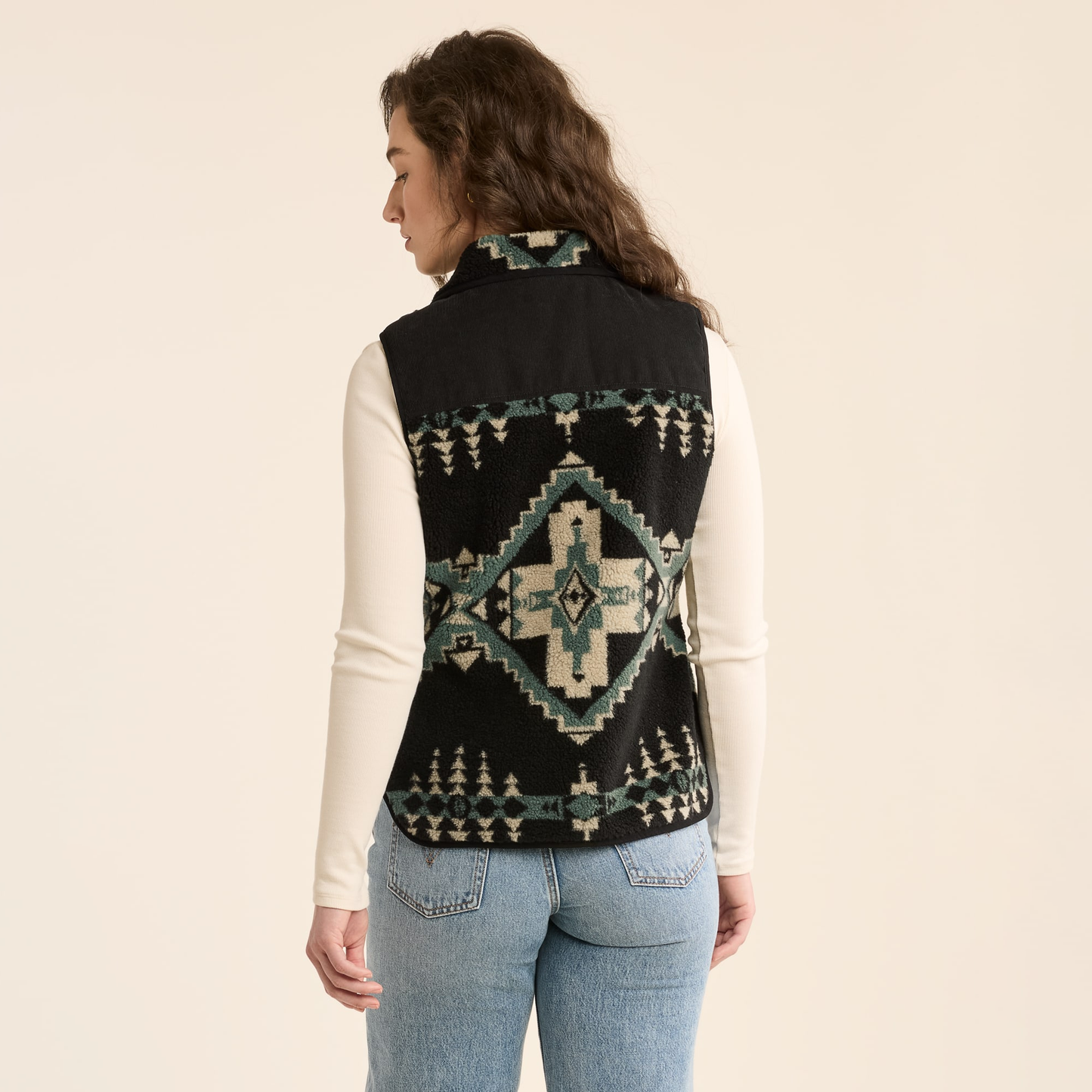 Pendleton Women's Laurel Fleece Vest - Hunter/Black Four Corners