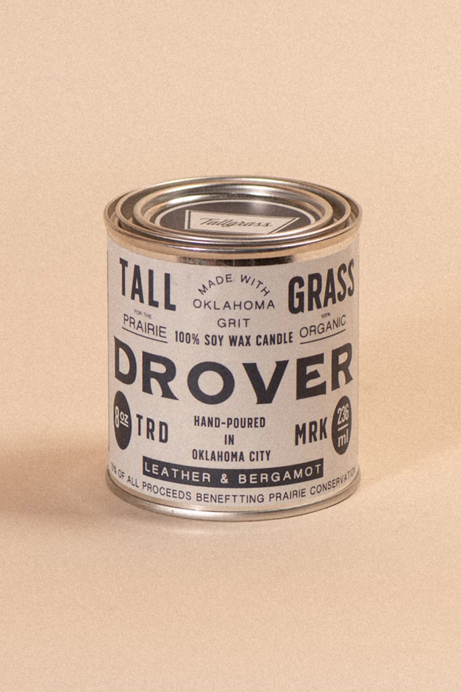 Drover: Leather + Bergamot Soy Wax Candle