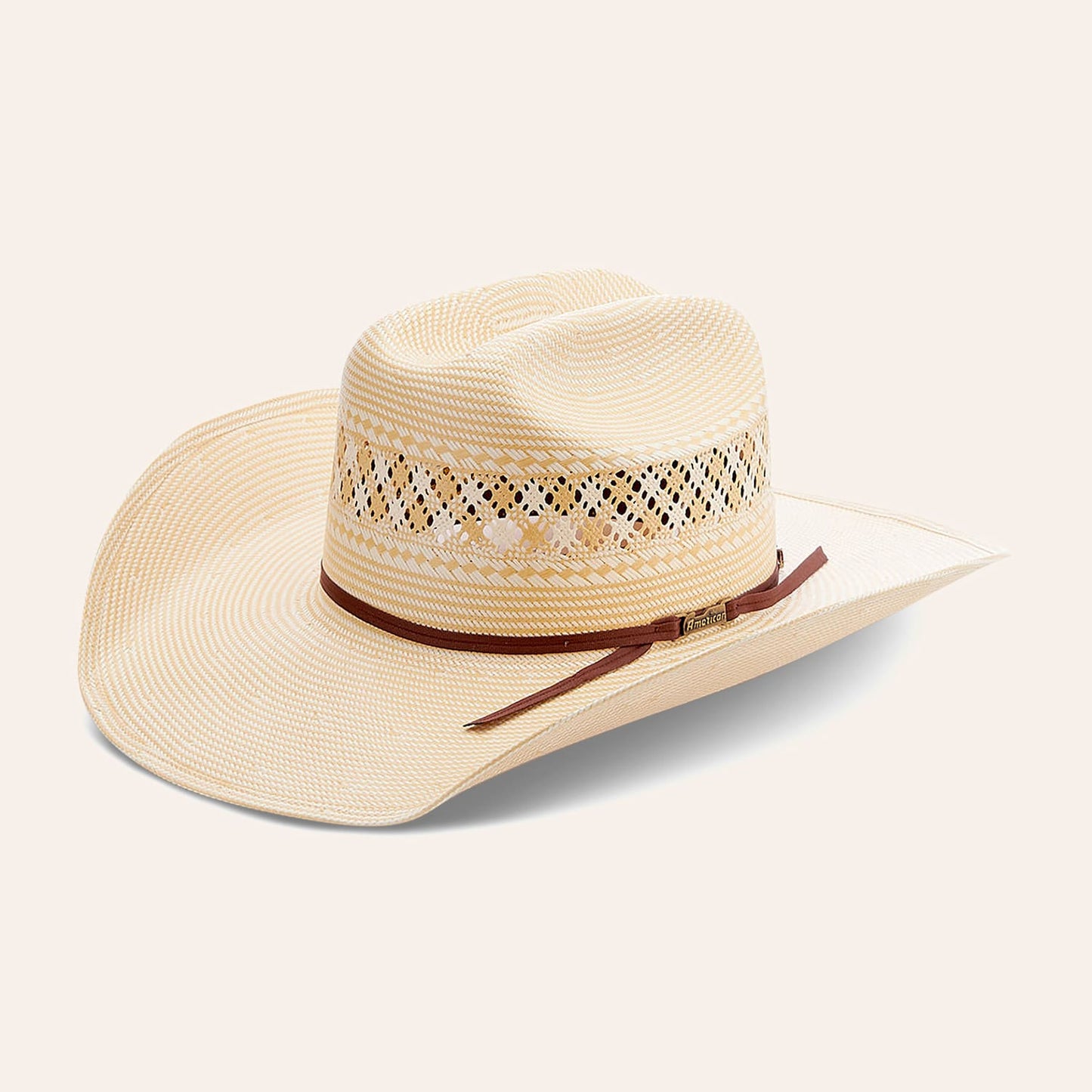 American Hat Co. 1011: Two-Toned Cattleman Crown Straw Cowboy Hat