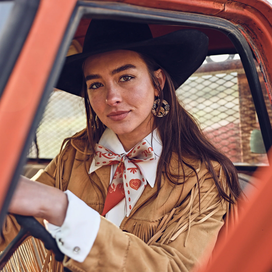 Fringe "Sweetheart of the Rodeo" Silk Twilly
