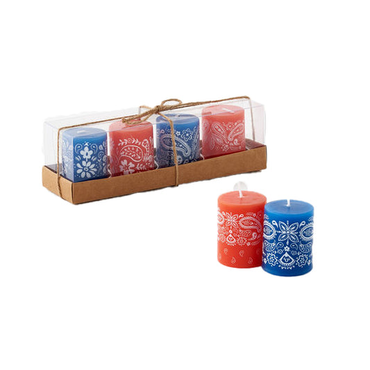 Bandana Candles - Boxed Set of 4