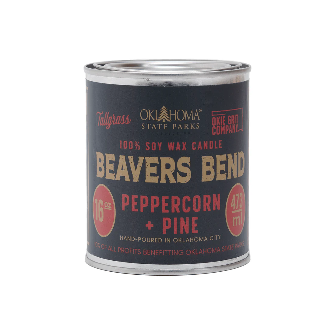 Oklahoma State Parks Collection: Beavers Bend- Peppercorn + Pine Soy Wax Candle