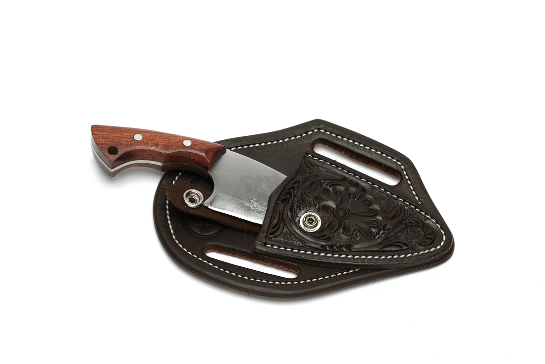 Texas Saddlery Floral Leather Knife Sheath with Knife