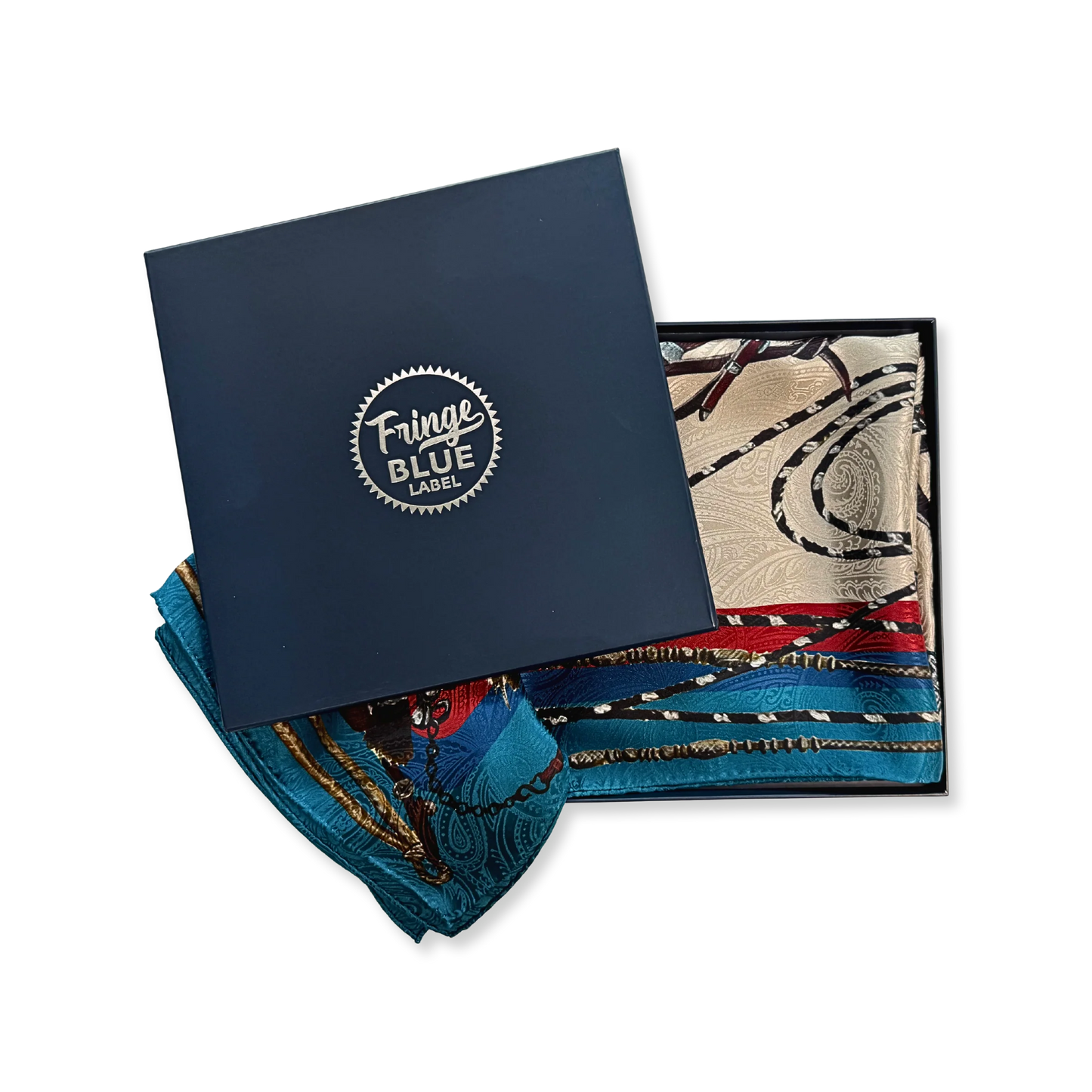 Fringe Blue Label "Bridles" Silk Scarf