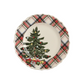 Stoneware Christmas Salad Plate with Tartan Rim