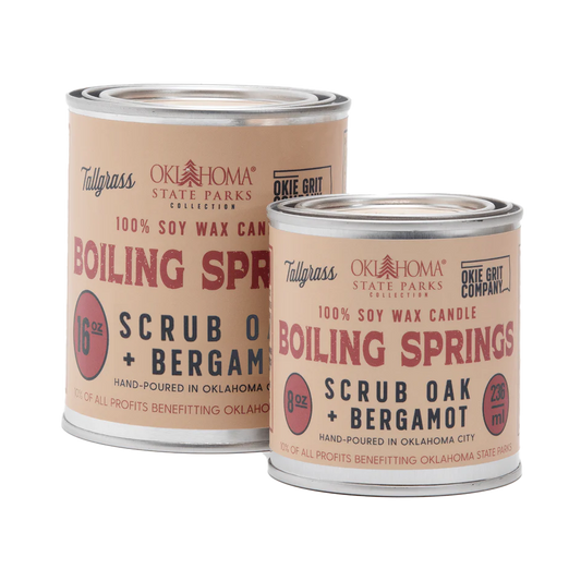 Oklahoma State Parks Collection: Boiling Springs- Scrub Oak + Bergamot Soy Wax Candle